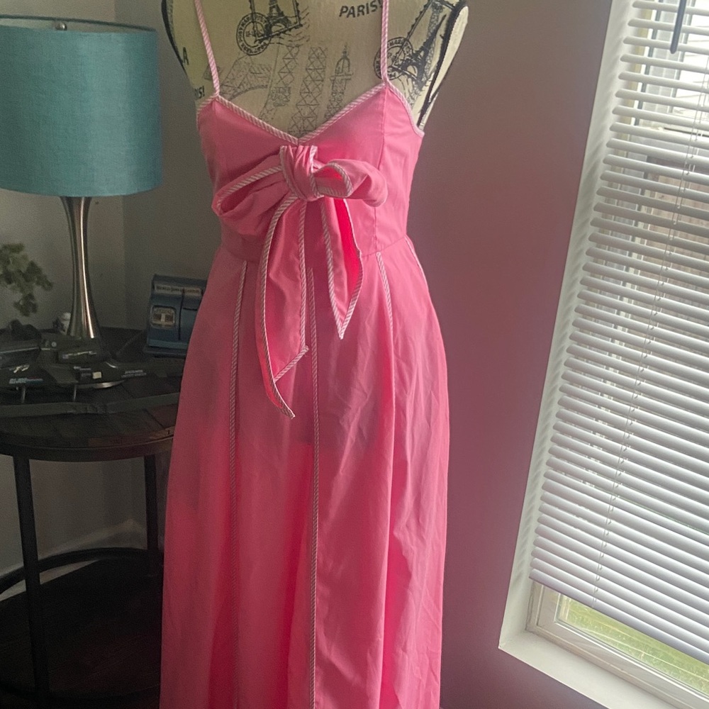 NWT EntroPink Maxi Dress with bow detail size-S